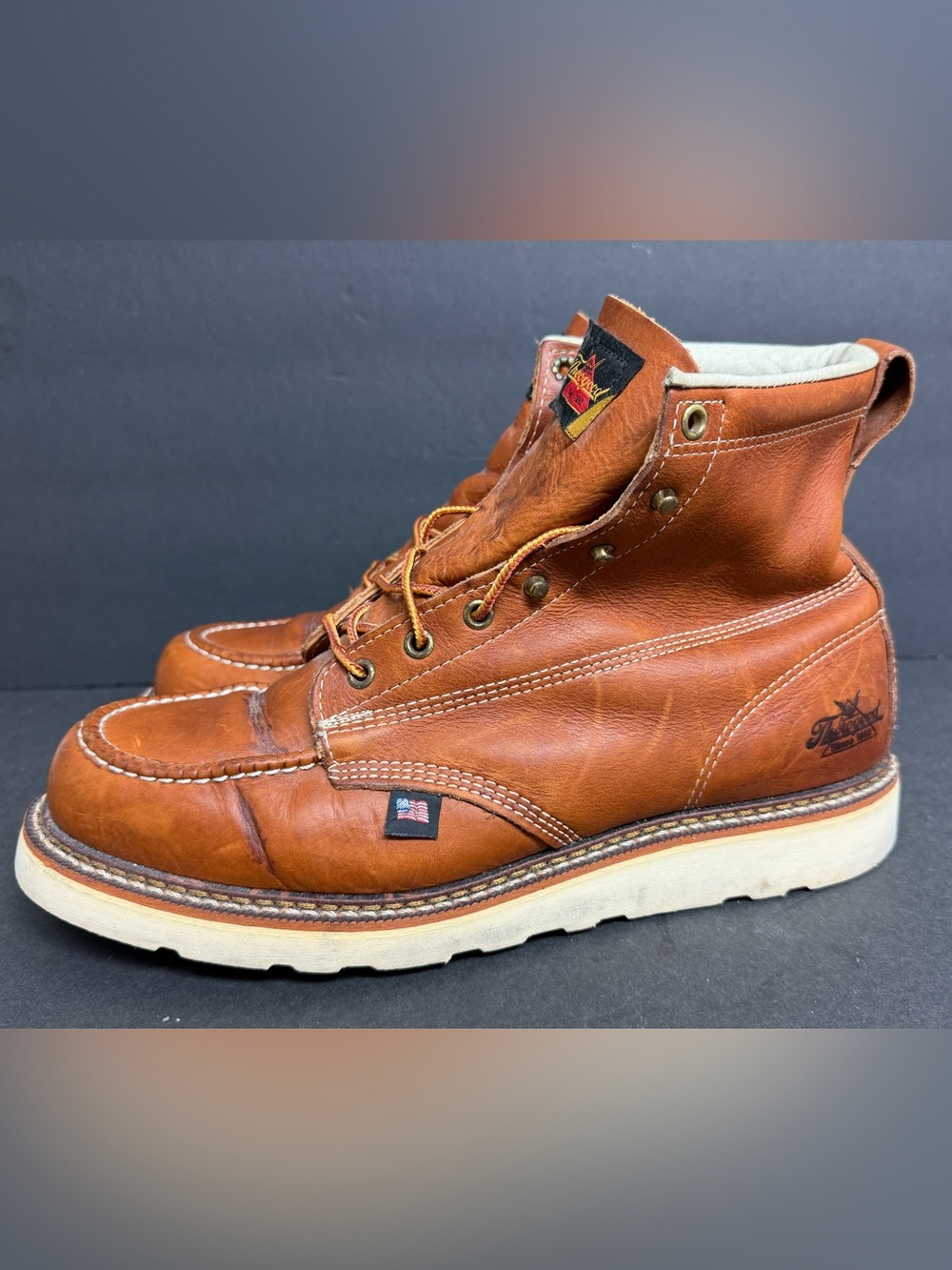 Thorogood American Heritage Soft Toe Boots Tobacco Mens Size 12 D 814-4200